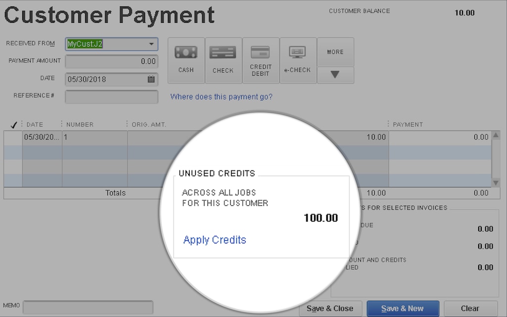 Where Is Set Credit In Quickbooks For Mac